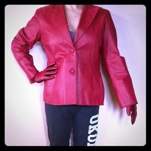 Red LEATHER JACKET